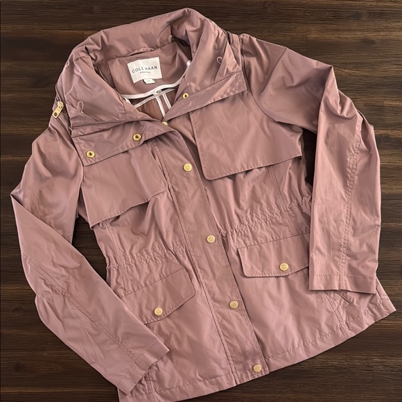 Cole Haan Jackets & Blazers - Cole Haan Mauve Packable Hooded Anorack Rain Jacket Small